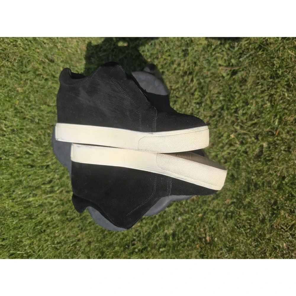 J/Slides Starr Women's Black Suede Hidden Wedge Slip On Sneakers